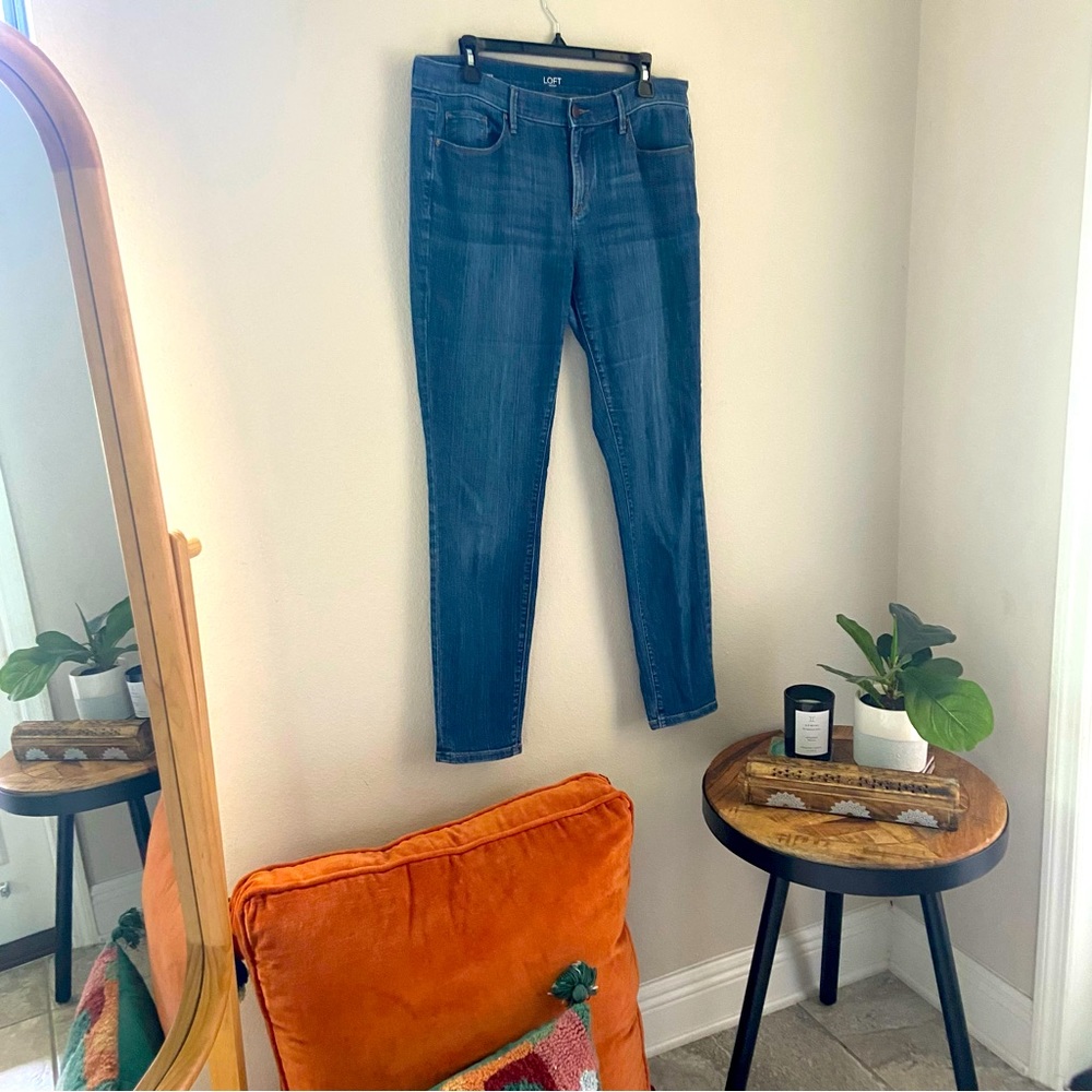 Loft Outlet Blue Skinny Jeans Size 12